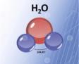 Water Molecule with angle between hydrogen atoms -clipart